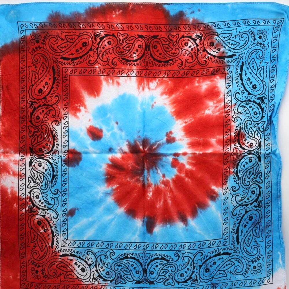 Brand New Tie Dye Bandana Head Wrap USA July 4th America Red White Blue